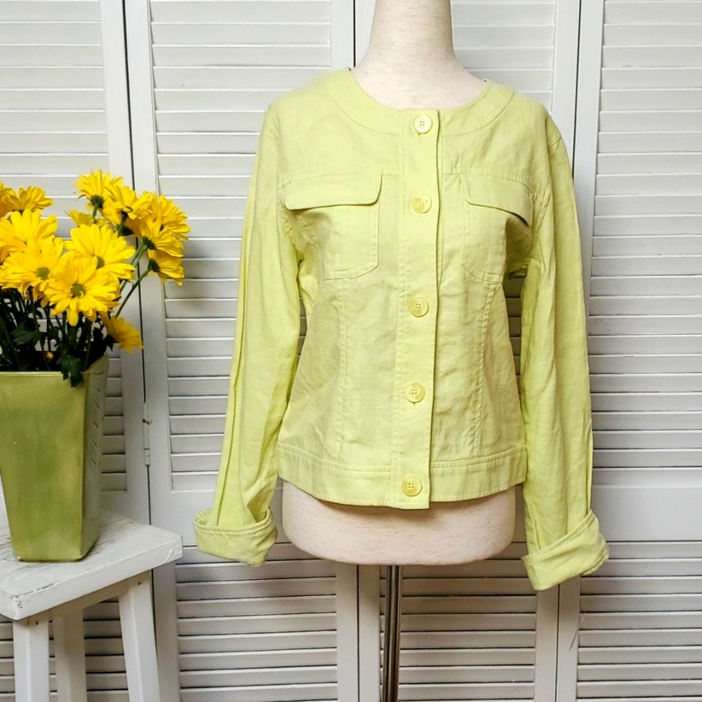 Vintage Pendleton Size S Chartreuse Linen Blend Jacket NWOT